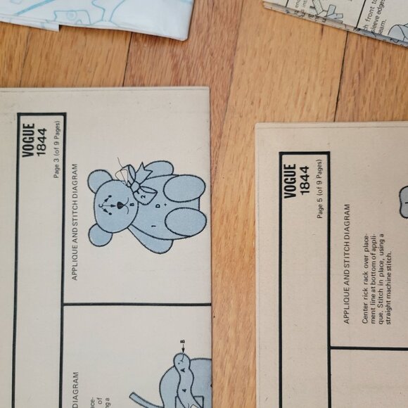 Little Vogue Toddlers Transfer Togs Sewing Pattern 1844 Size 4 Vintage Set - Picture 6 of 12